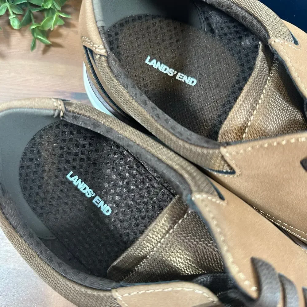 Lands' End Men's Sport Dark Tan Oxford Shoes Size‎ 9.5